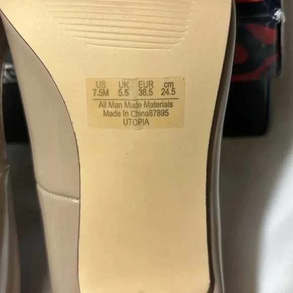 Fergalicious by Fergie Women’s 7.5 M Sammi Pumps Beige Faux Leather Stiletto - Picture 7 of 8